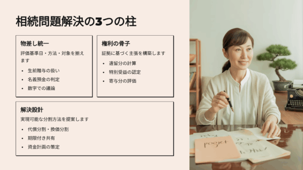 遺産 不平等配分の対処法：遺留分計算・特別受益の整理・代償分割と家族会議の進め方