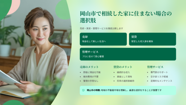 岡山市で相続した家に住まない場合の選択肢|売却・賃貸・管理サービス徹底比較