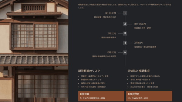 【2025年完全版】岡山市での相続手続きの流れを7ステップで解説|期限・必要書類・費用まとめ
