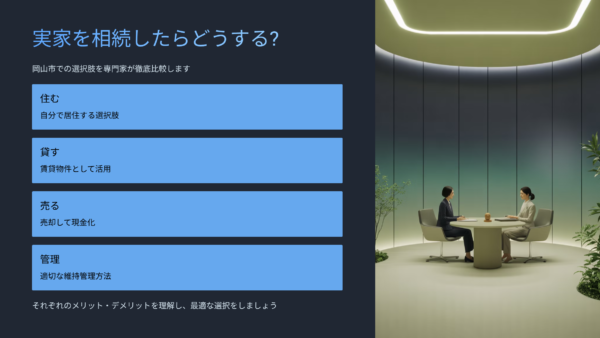 【岡山市】実家を相続したけどどうする?住む・貸す・売る・管理を専門家が徹底比較